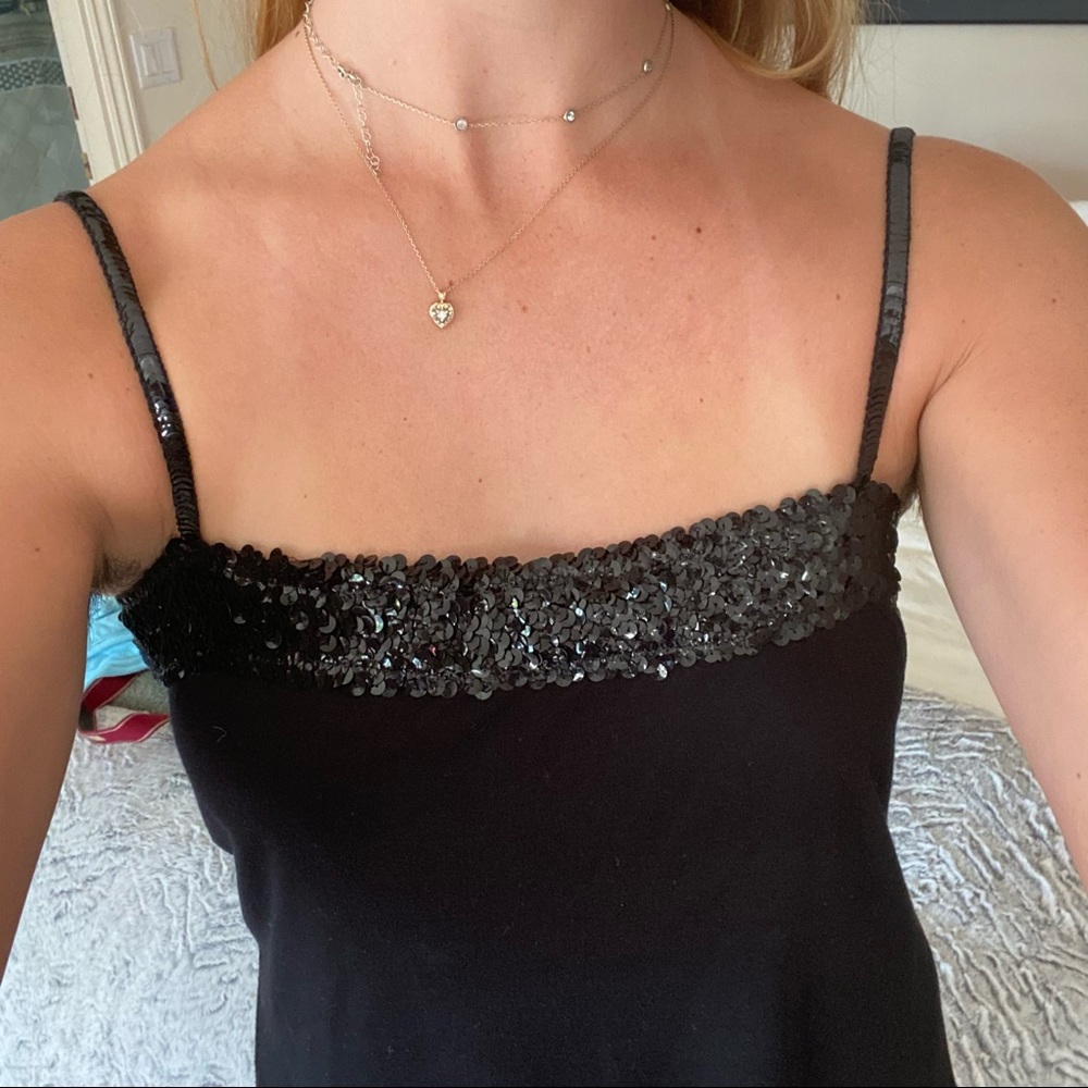 Soft and sequined black top